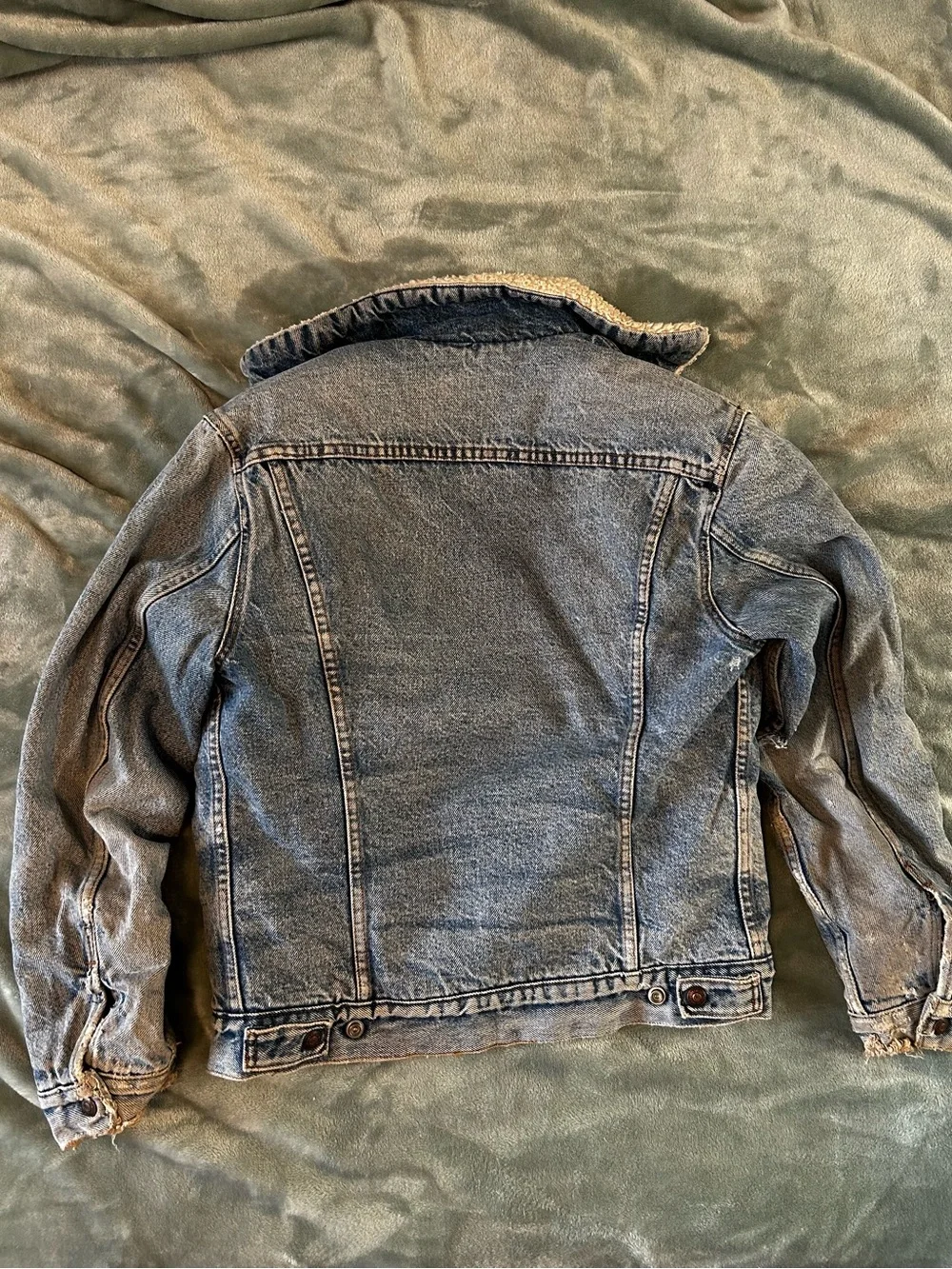 Levi's Light Blue Denim Sherpa Jacket with Cream Lining
